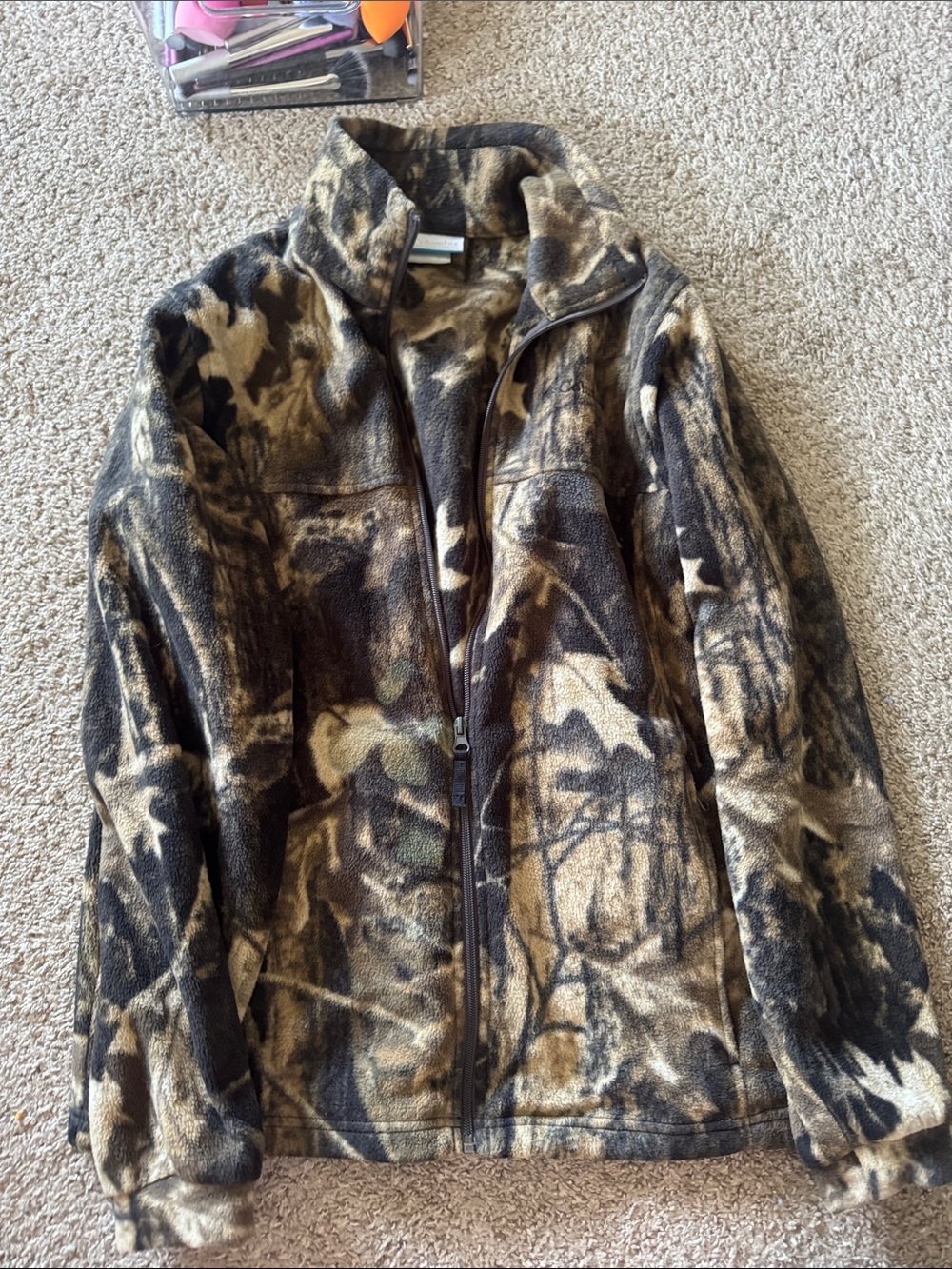 Columbia Kids Camouflage Fleece Jacket in Brown and Black